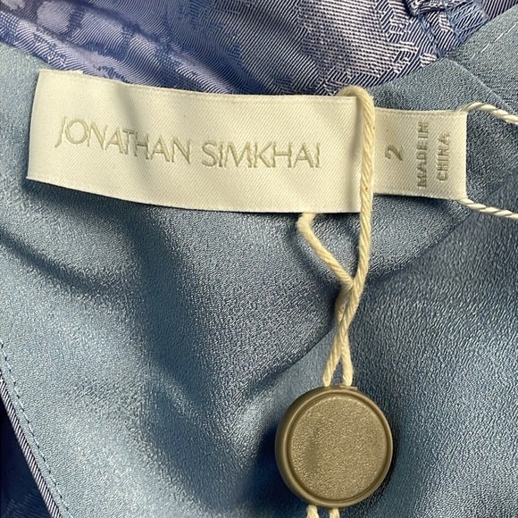 NWT Jonathan Simkhai Vivian Jacquard Mini Dress Long Sleeve Fringe Periwinkle 2 - Picture 9 of 14